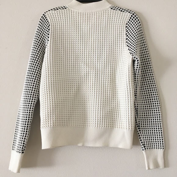 Women’s Black and white squares zip-up jacket - Picture 4 of 5